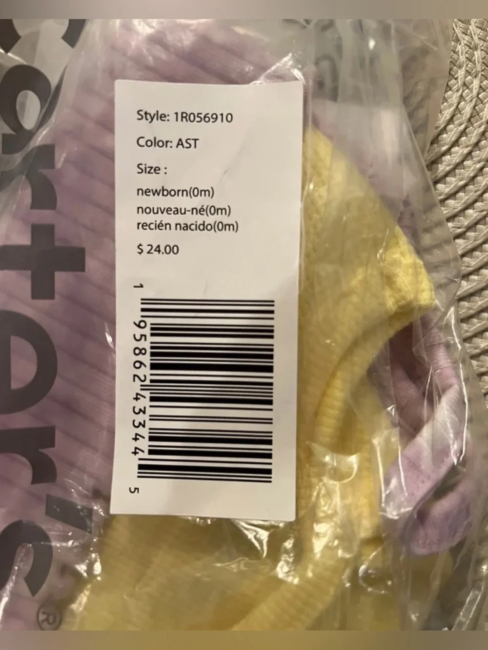 Carter’s Newborn Girls 2 Pc Spaghetti Strap Tank Top Set Purple & Yellow NWT